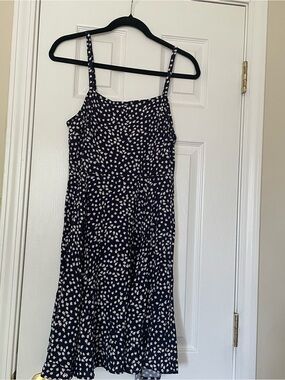 GAP Navy Floral Dress with White and Pink Accents